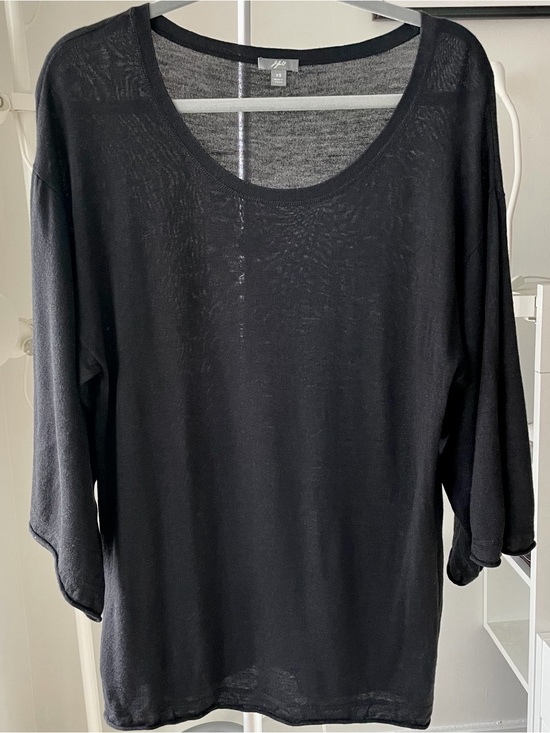 J. Jill Tops - J. Jill Black Linen Blend Scoop Neck Longline Tunic XS